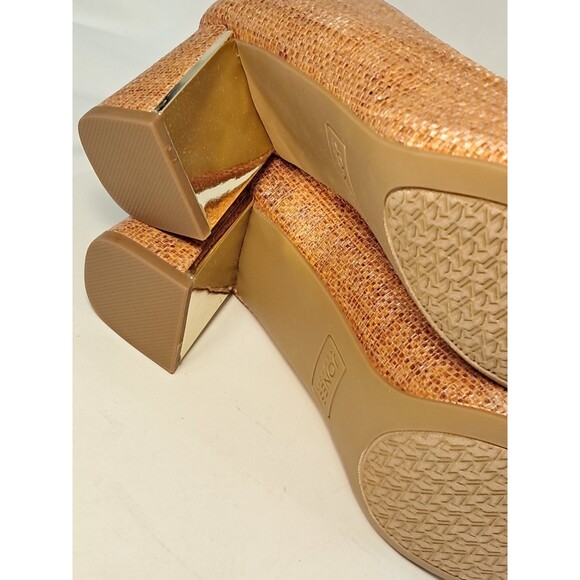 NEW Jones New York Candyn Cognac Raffia Pointed Toe 2.5" Block Heel Size 8.5M - Picture 10 of 13